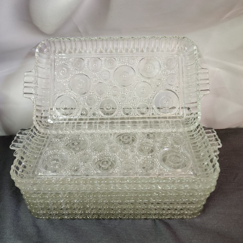 1950's Anchor Hocking Colonial Lady Clear Snack Plate No Cups - Set of 8